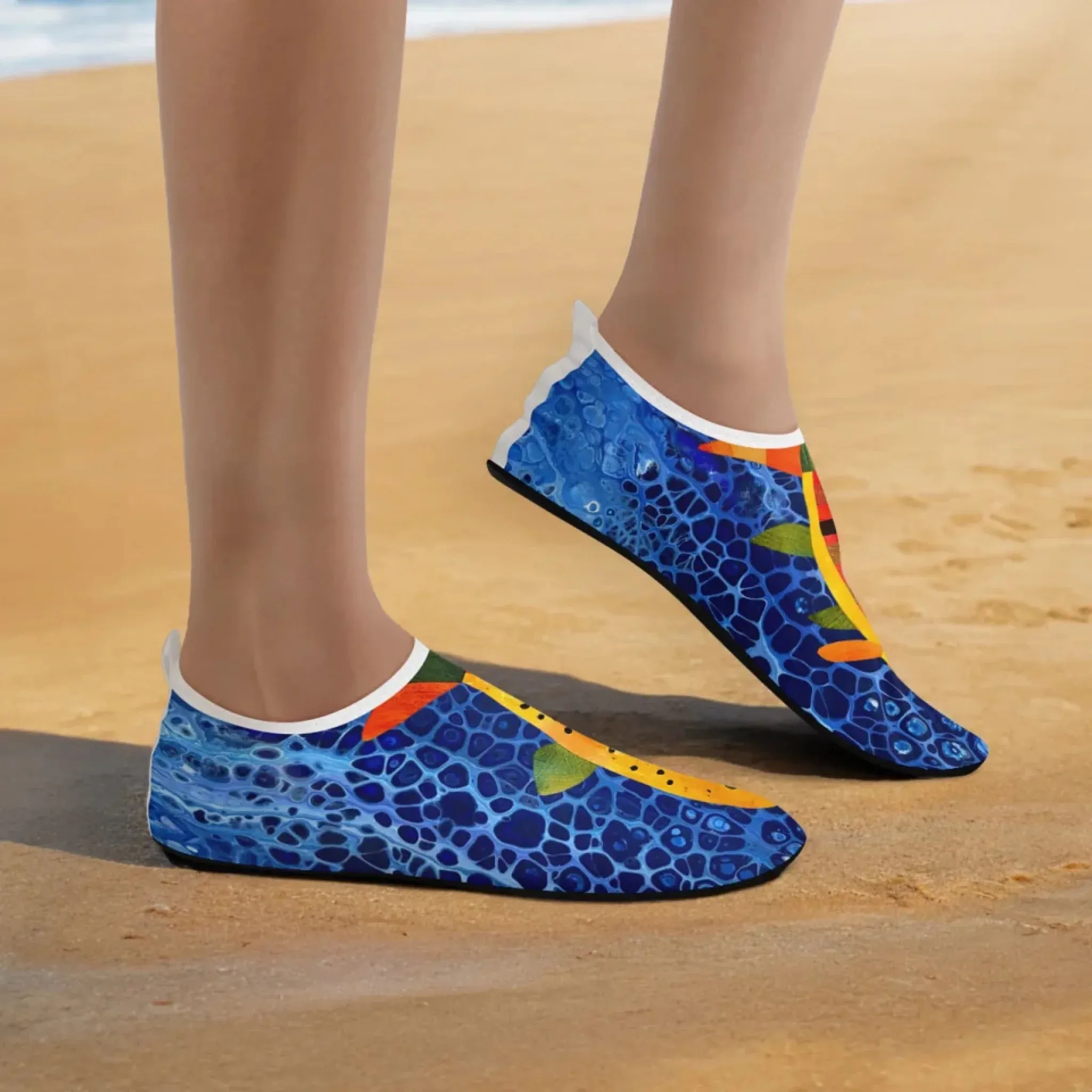 Personalized Beach Sneakers, Custom Summer Aqua Shoes, Breathable Water Shoes