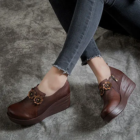 Platform Wedge Heel Retro Shoes | Gift Shoes
