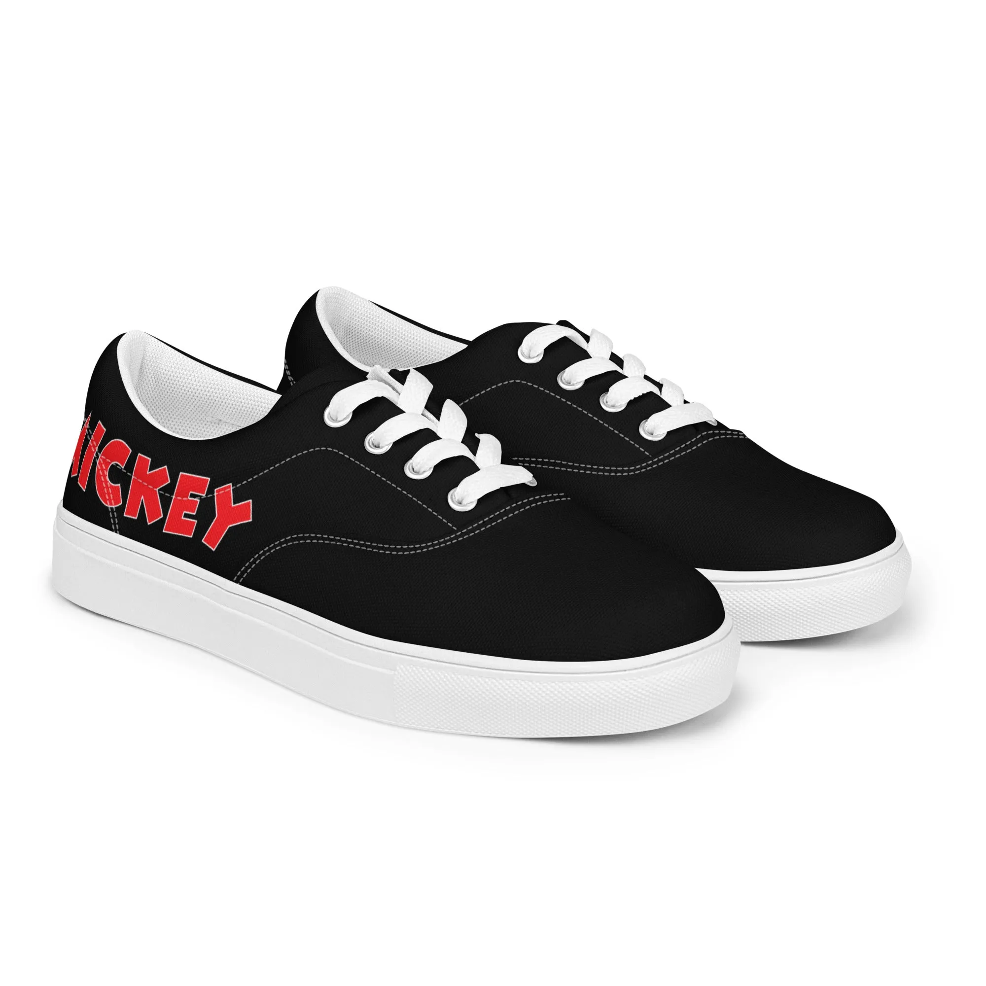 "Mickey" Men’s Lace-up Canvas Shoes in Black