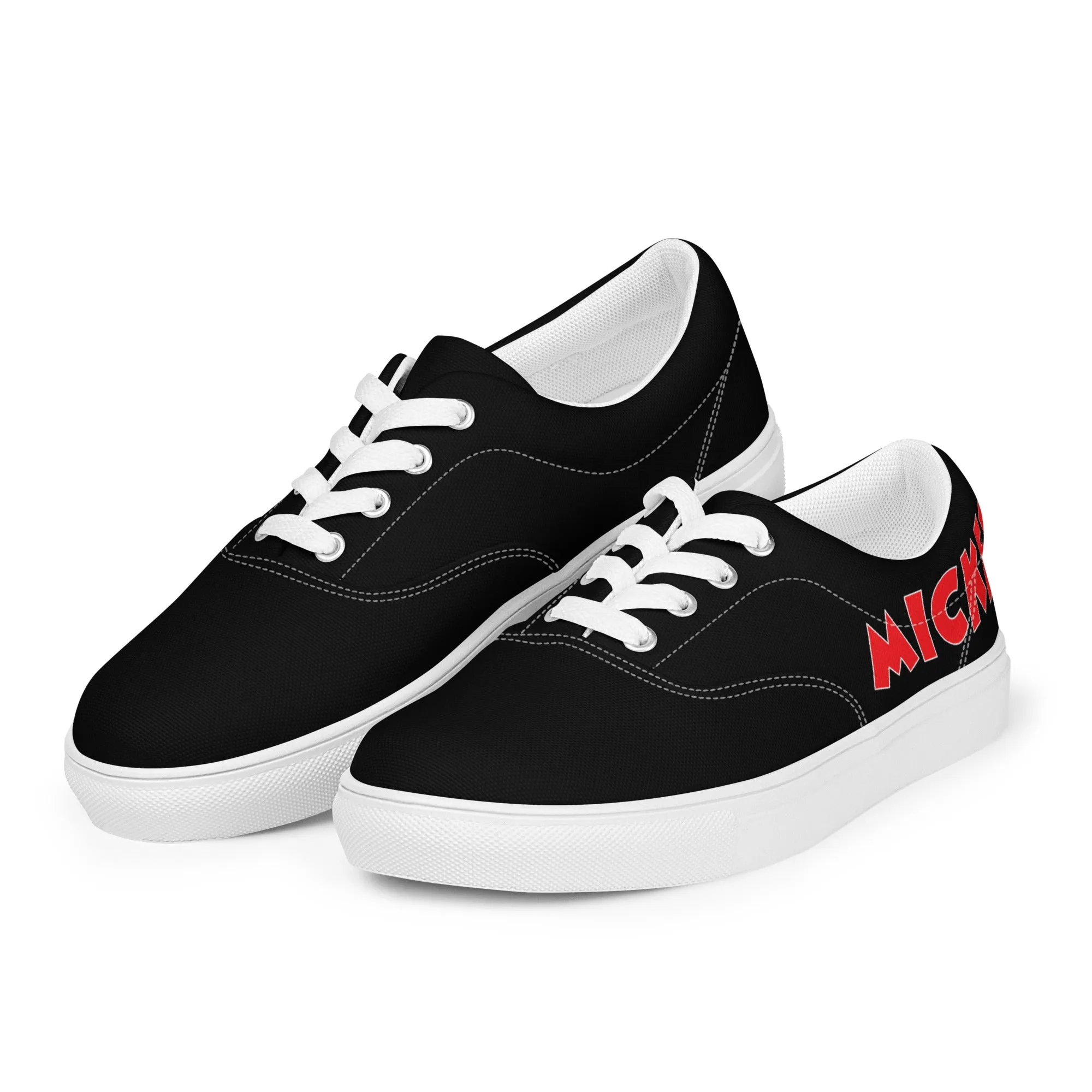 "Mickey" Men’s Lace-up Canvas Shoes in Black