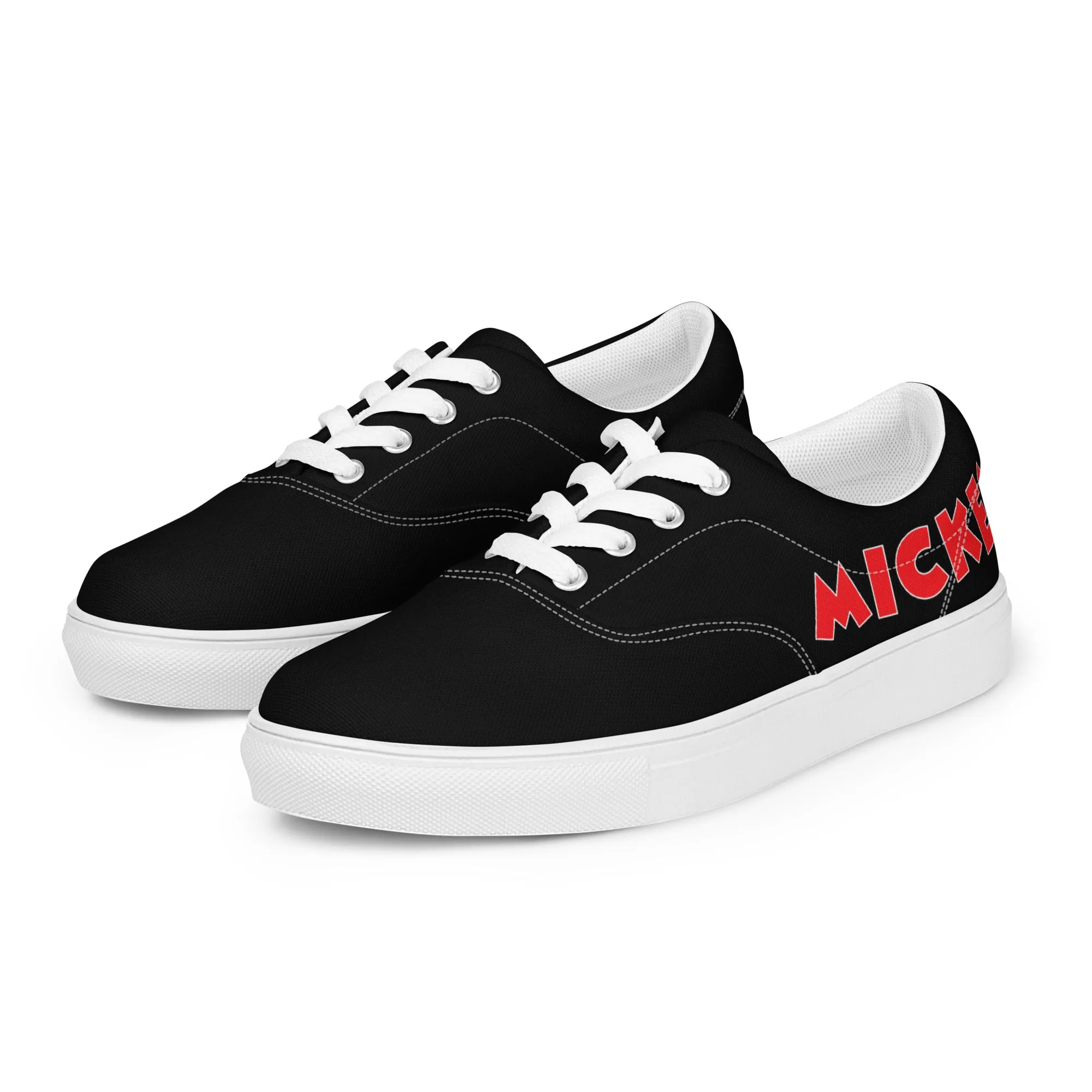 "Mickey" Men’s Lace-up Canvas Shoes in Black