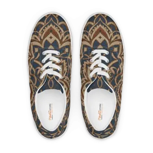 Rockin Geometric Pattern Mens Lace Canvas Shoes