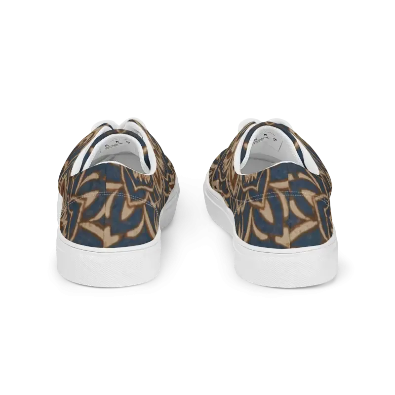 Rockin Geometric Pattern Mens Lace Canvas Shoes