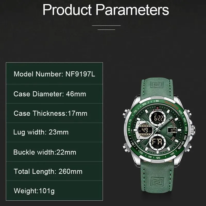 Sports Chronograph Watch: Stylish Waterproof Quartz Timepiece