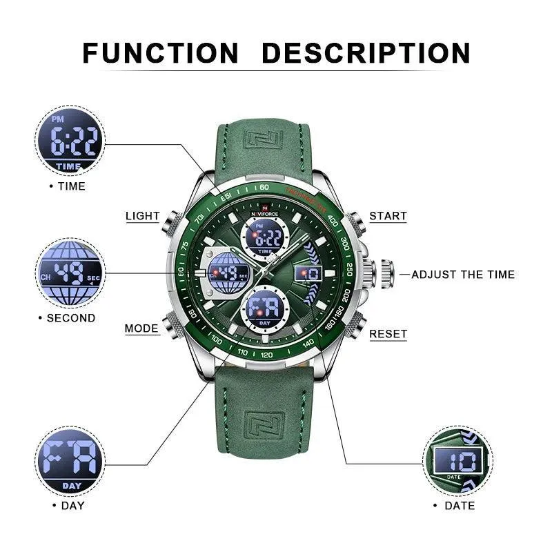 Sports Chronograph Watch: Stylish Waterproof Quartz Timepiece