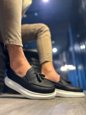STM Men's Casual Sports Classic Shoes 818 Black (White Sole)