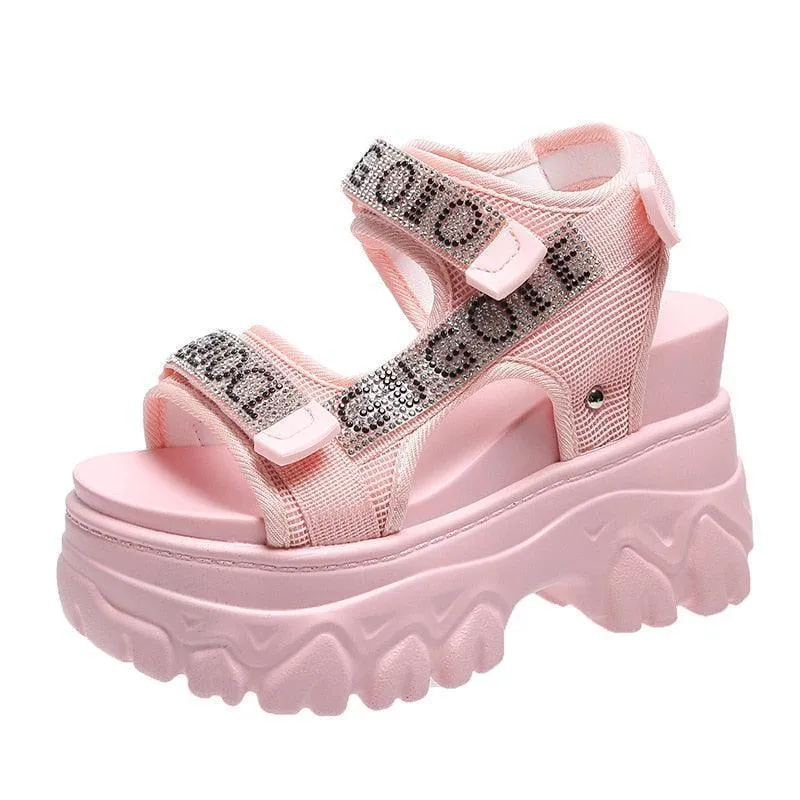 Stylish Open Toe Wedge Shoes