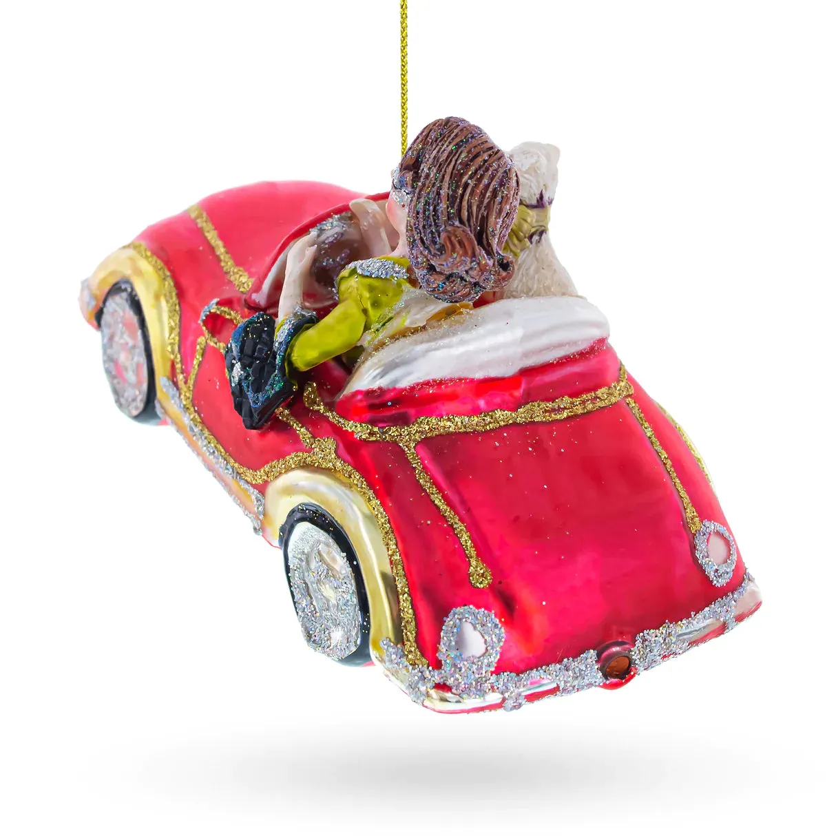Stylish Woman Driving Cabriolet Ornament PS