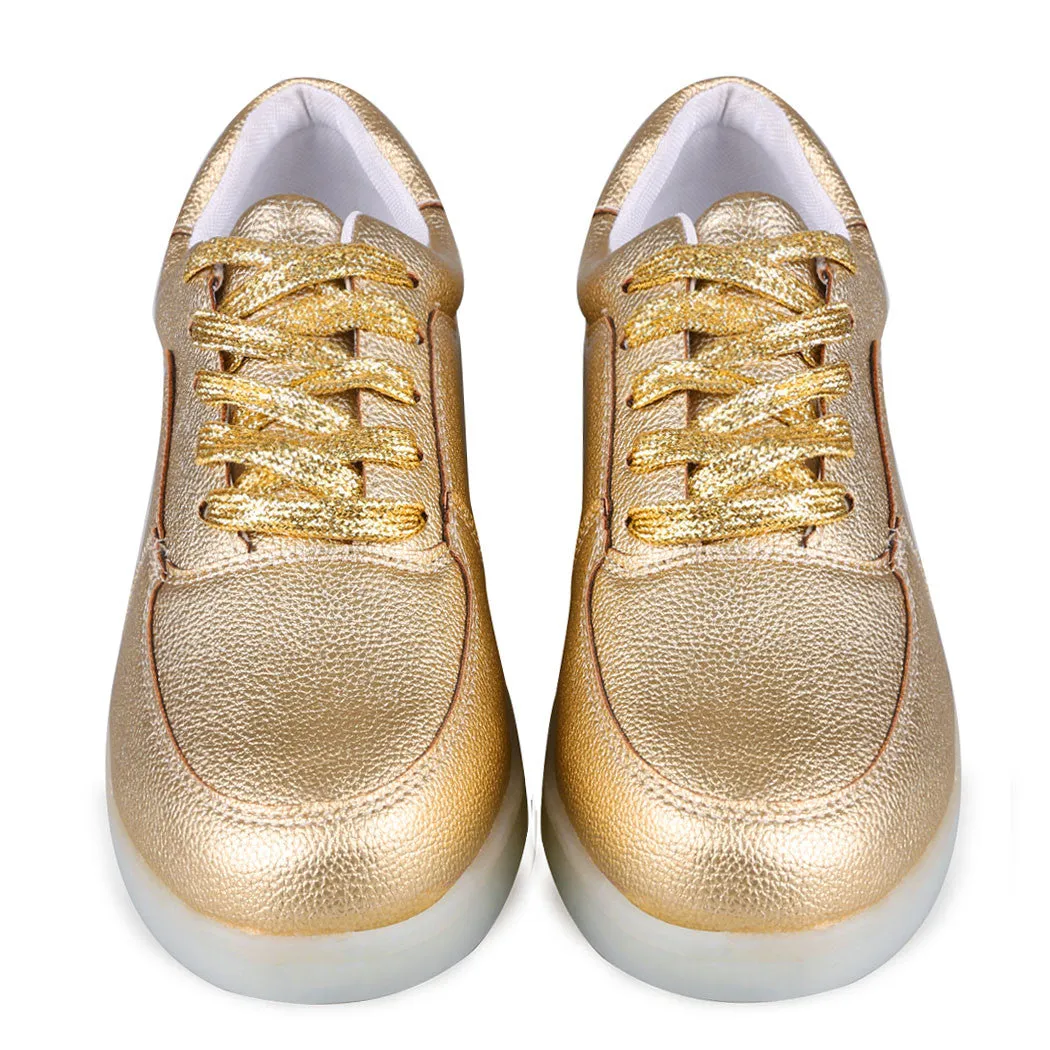 Unisex Cool LED Light Lace Up Luminous  Flat Sneaker Shoes