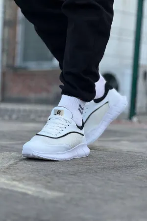 WG062 White Black Knitwear Men's Sports Shoes