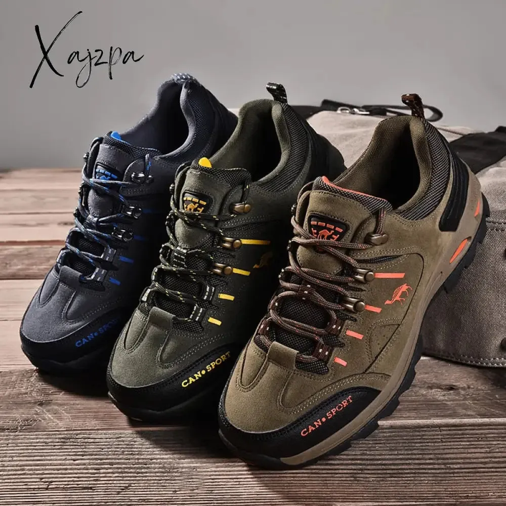 Xajzpa - High Quality Men Hiking Shoes Winter Outdoor Nonslip Trail Man Sneakers Trekking Mountain Boots Waterproof Climbing Sports Shoes