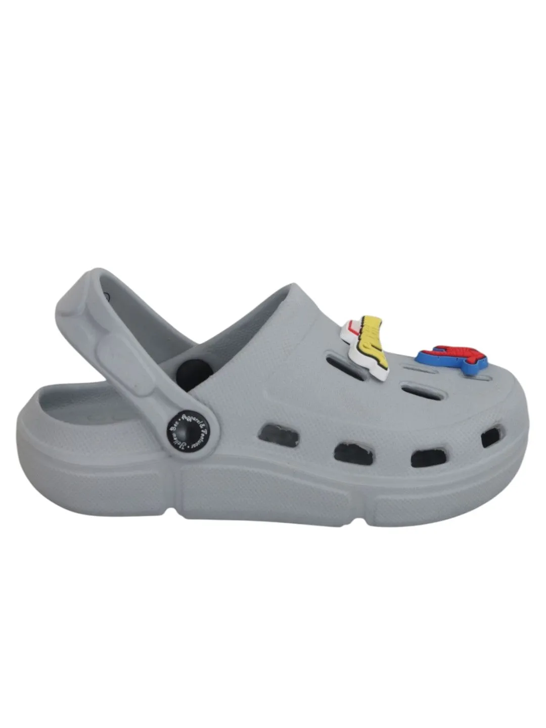 Yellow Bee Boys’ Marvel Spider-Man Clogs with Web & Hero Charms – Grey