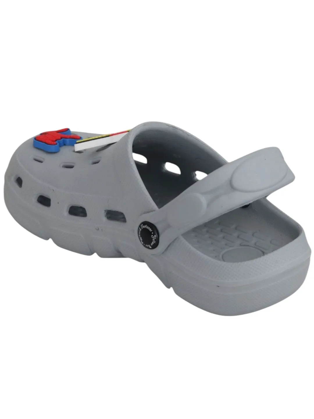 Yellow Bee Boys’ Marvel Spider-Man Clogs with Web & Hero Charms – Grey